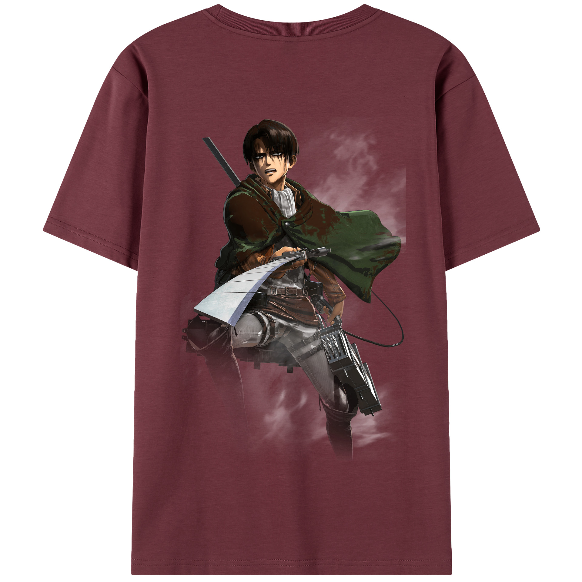 （画像用） 進撃の巨人 リヴァイ·アッカーマン Attack on Titan Levi Ackerman 綿100％半袖Tシャツ（背面プリント）